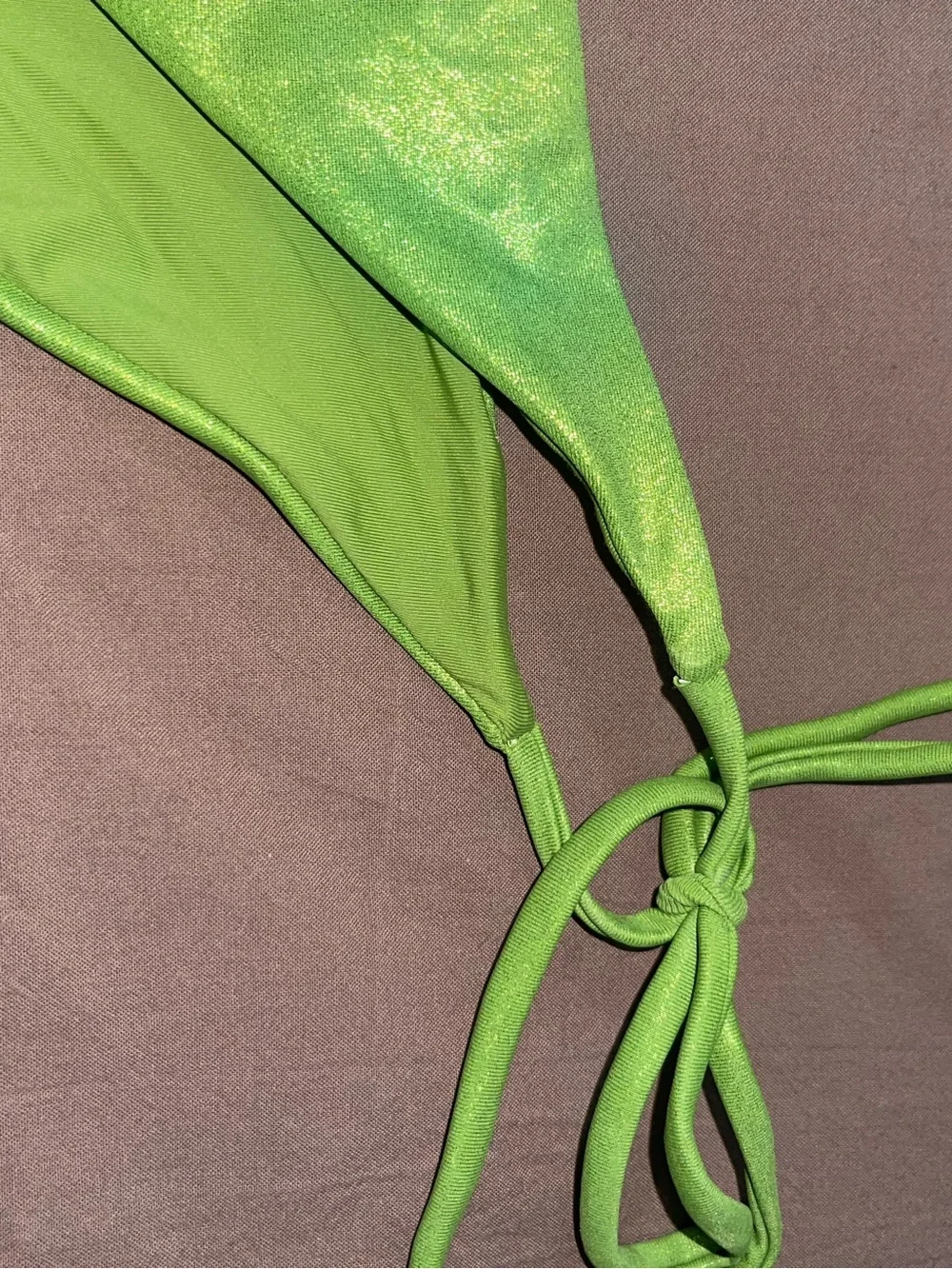 Urban Outfitters Lime Green Shimmery Triangle Swim Top - Picture 8 of 11